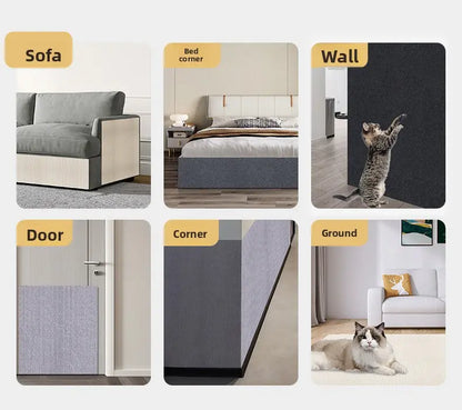 Cat Scratch Furniture Protector, Self-Adhesive Anti-Scratch Cat Couch Protector, Durable Trimmable Cat Scratching Pad for Sofa, Wall, Door, Stop Cat Scratching Damage