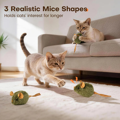 Squeaky Snack Attack: The Purr-fect Plush Mice Trio for Feline Fun - Because Every Cat Deserves a Chewable Playmate! #MiceToMeetYou #CatnipComedy