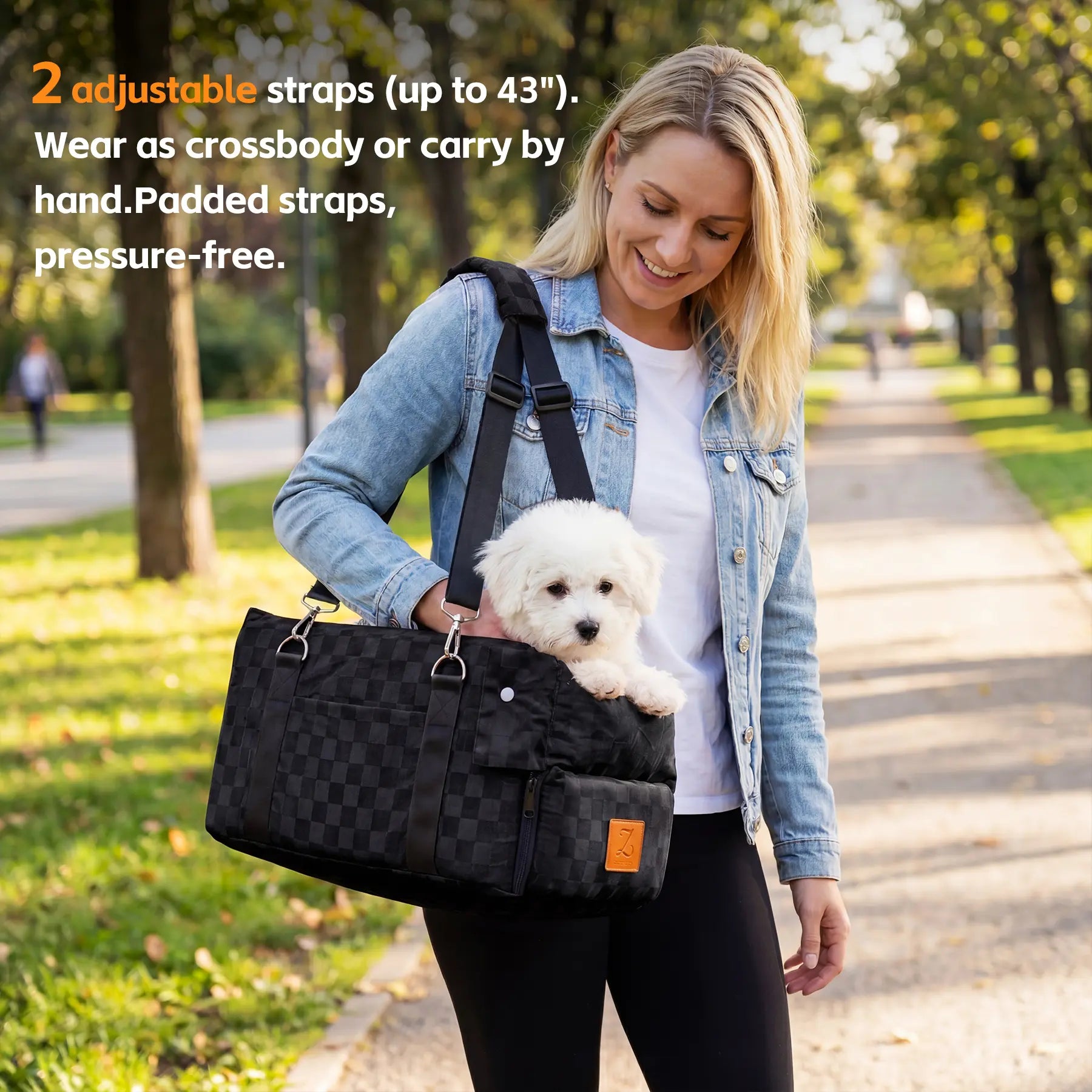 Zvrpet 2-In-1 Console Pet Car Seat and Carrier – Portable Center Console Pet Booster for Small Dogs/Cats, Max 16 Lbs, Anti-Collapse, Washable Cushion, Adjustable Padded Shoulder Strap 43"