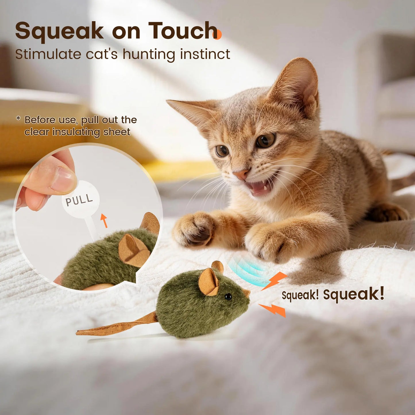 Squeaky Snack Attack: The Purr-fect Plush Mice Trio for Feline Fun - Because Every Cat Deserves a Chewable Playmate! #MiceToMeetYou #CatnipComedy