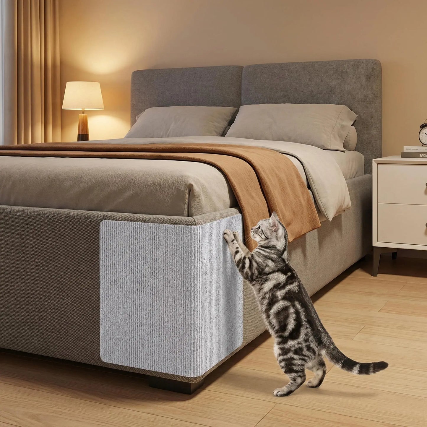 Cat Scratch Furniture Protector, Self-Adhesive Anti-Scratch Cat Couch Protector, Durable Trimmable Cat Scratching Pad for Sofa, Wall, Door, Stop Cat Scratching Damage