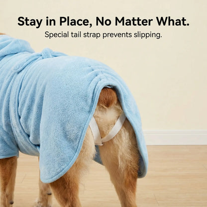 Koogal Quick Drying Ultra Absorbent Polyester Dog Bathrobe Towel - Adjustable Waistband, Cute Bear Ear Hood, 1-Size Fits 6-115 Lbs Dogs for Post-Bath Grooming Use,Silicone,Brush