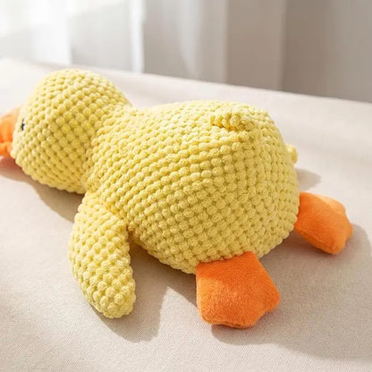 Squeaky Duck Plush Dog Toy - Ultra-Soft Corduroy Chew Toy with Built-In Sound, Interactive Durable Safe Plaything for Dogs & Puppies