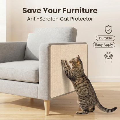 Cat Scratch Furniture Protector, Self-Adhesive Anti-Scratch Cat Couch Protector, Durable Trimmable Cat Scratching Pad for Sofa, Wall, Door, Stop Cat Scratching Damage