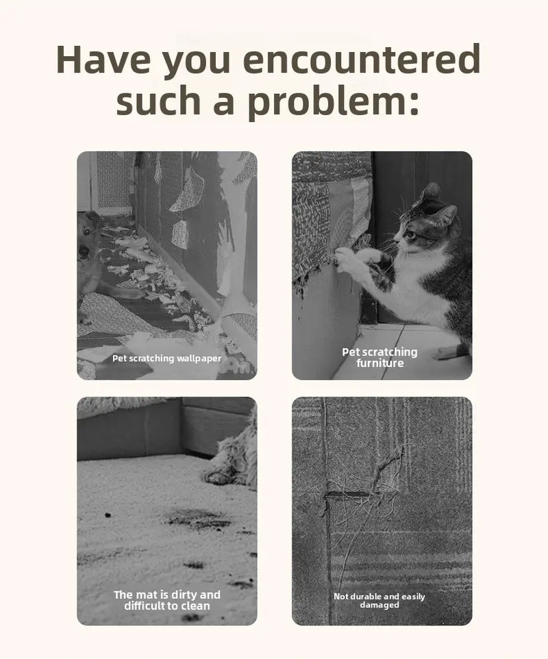 Cat Scratch Furniture Protector, Self-Adhesive Anti-Scratch Cat Couch Protector, Durable Trimmable Cat Scratching Pad for Sofa, Wall, Door, Stop Cat Scratching Damage
