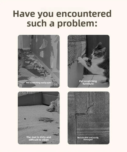 Cat Scratch Furniture Protector, Self-Adhesive Anti-Scratch Cat Couch Protector, Durable Trimmable Cat Scratching Pad for Sofa, Wall, Door, Stop Cat Scratching Damage