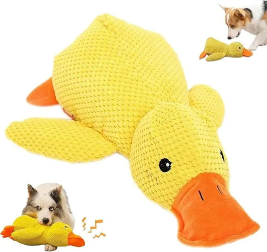Squeaky Duck Plush Dog Toy - Ultra-Soft Corduroy Chew Toy with Built-In Sound, Interactive Durable Safe Plaything for Dogs & Puppies