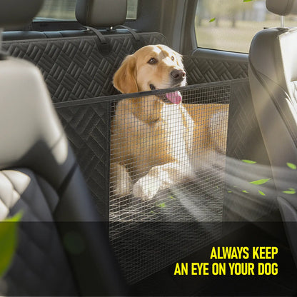 Dog Car Seat Cover with Hard Bottom, Holds up to 400Lbs | Patented Waterproof Dog Hammock Back Seat Extender for Cars, Suvs & Full-Size Trucks (Small & Large Sizes)